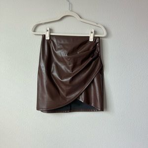 Faux Leather Mini Chocolat Skirt